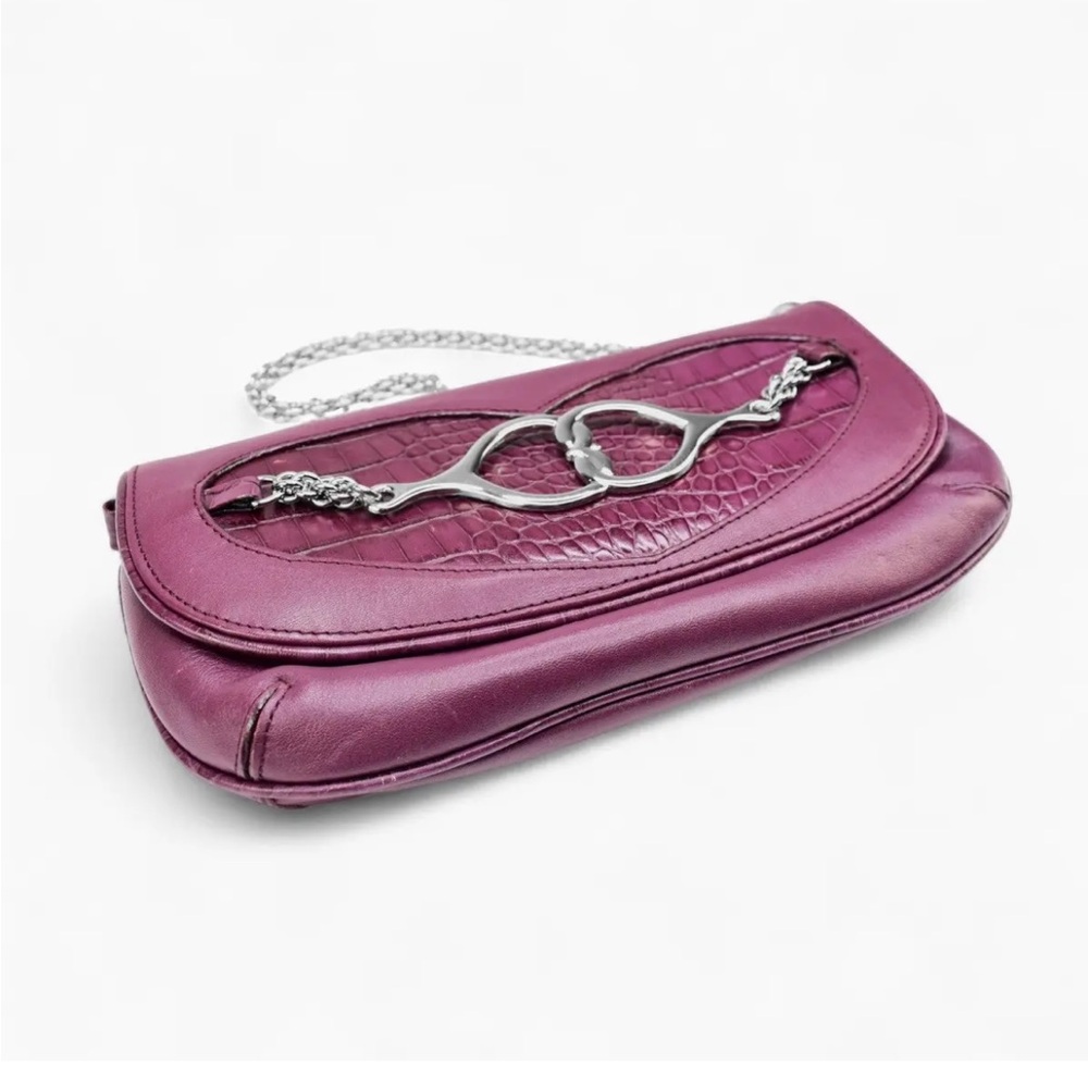 Vintage LOVCAT Paris Purple Leather Shoulder Bag like new